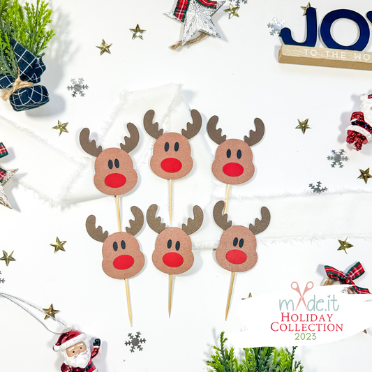 Rudolph Cupcake Toppers