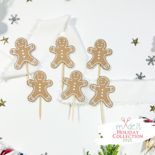 Gingerbread Cupcake Toppers