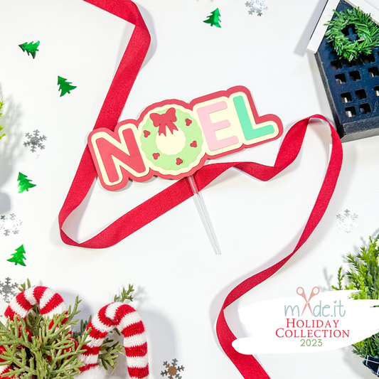 Noel Wreath Cake Topper