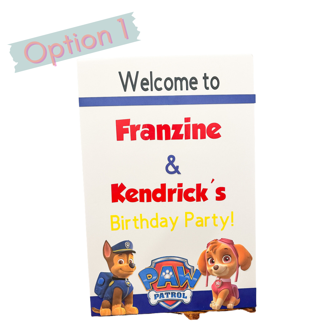 Paw Patrol Birthday Welcome Sign