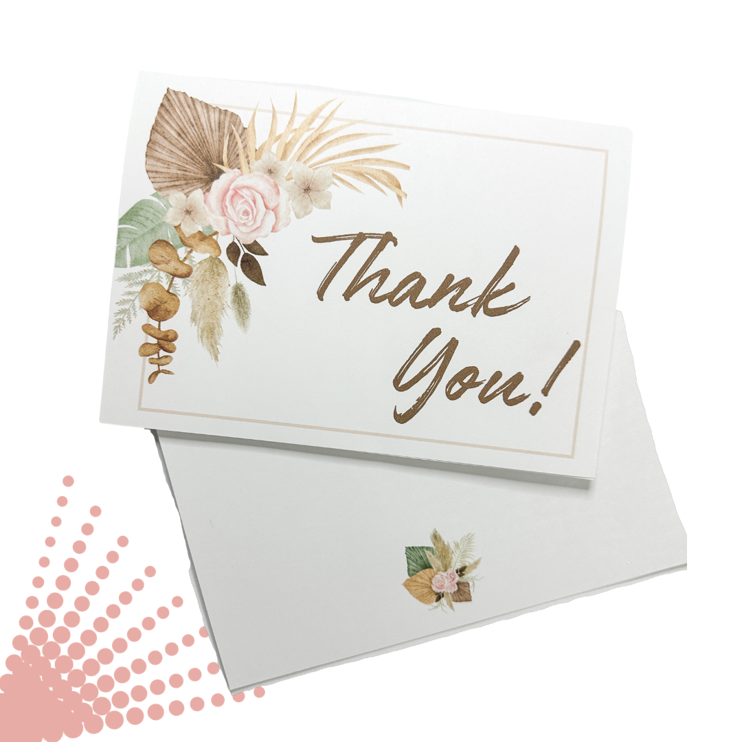 Boho Floral Thank You Cards