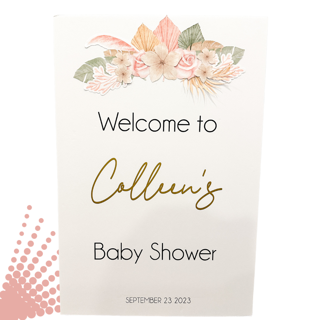 Boho Floral Welcome Sign