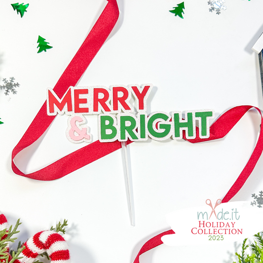 Merry & Bright Cake Topper