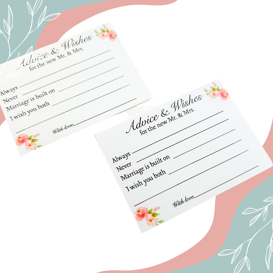 Coral Floral Advice Cards