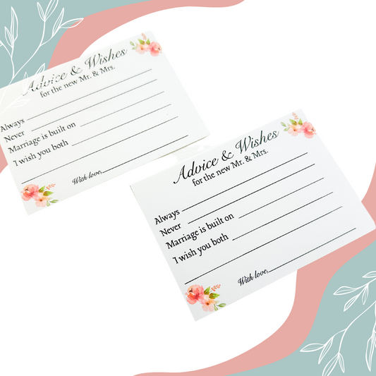 Coral Floral Advice Cards