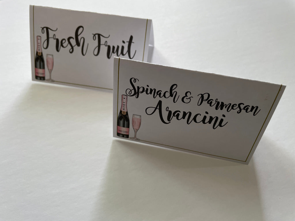 Custom Tent Card for food buffet