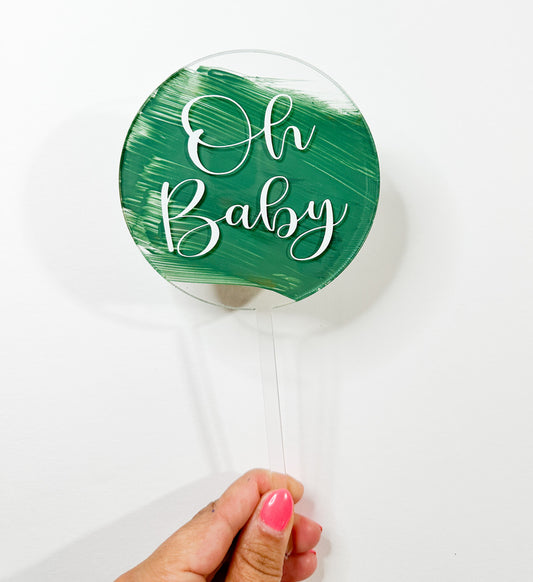 Grab & Go -  Oh Baby Acrylic Cake topper