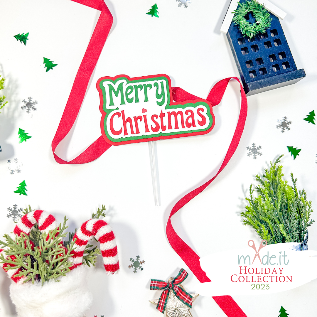 Merry Christmas Cake Topper