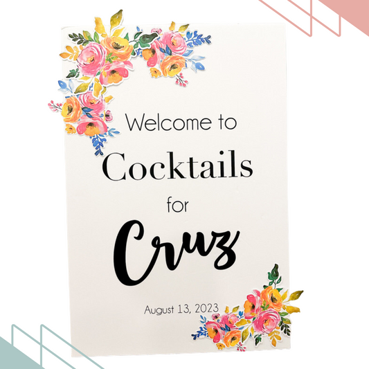 Bright Floral Welcome Sign