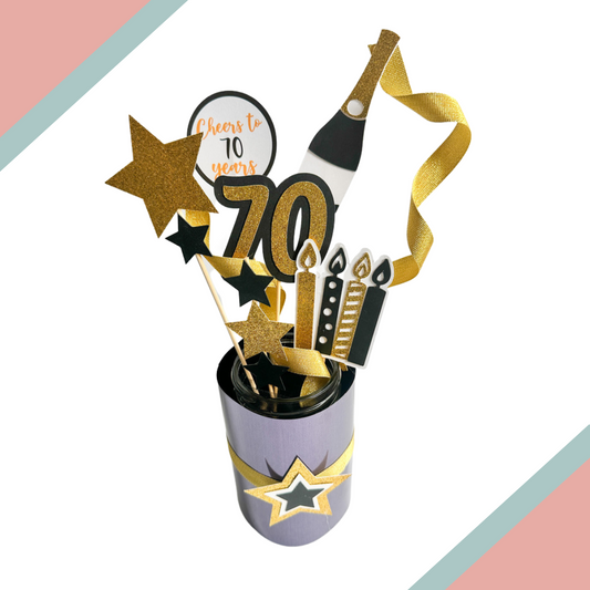 Black and Gold Birthday Centerpiece