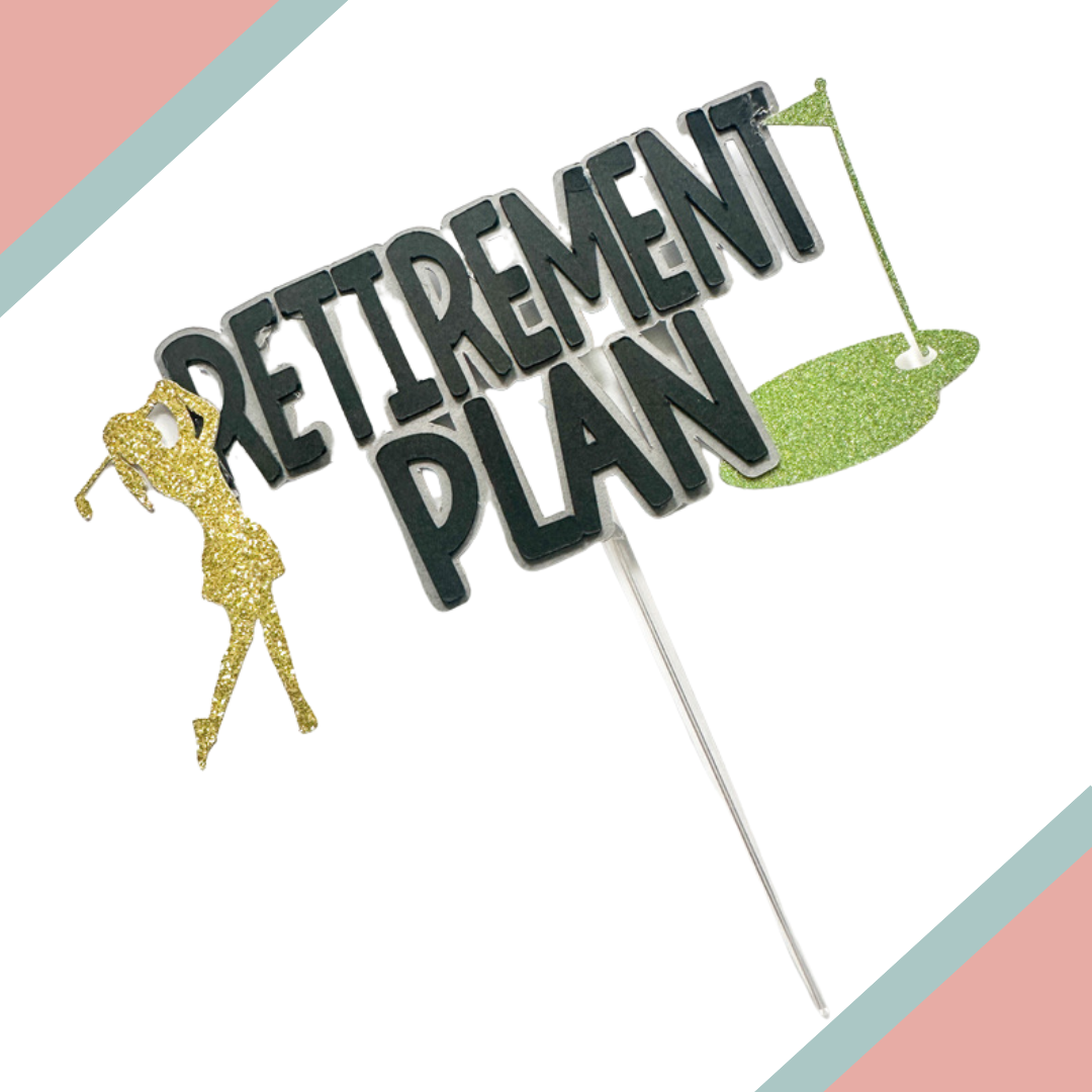 Golf Retirement Layered Cake Topper