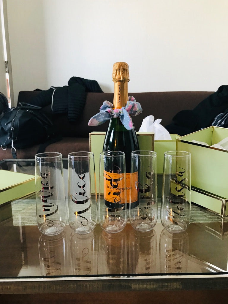 Champagne Flute - Personalized Plastic