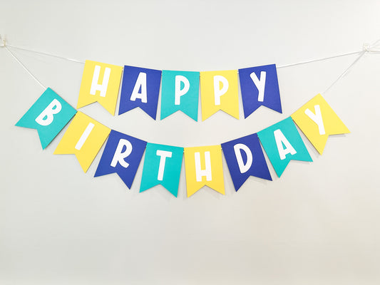 Blue and Yellow Birthday Banner - For Everyone!