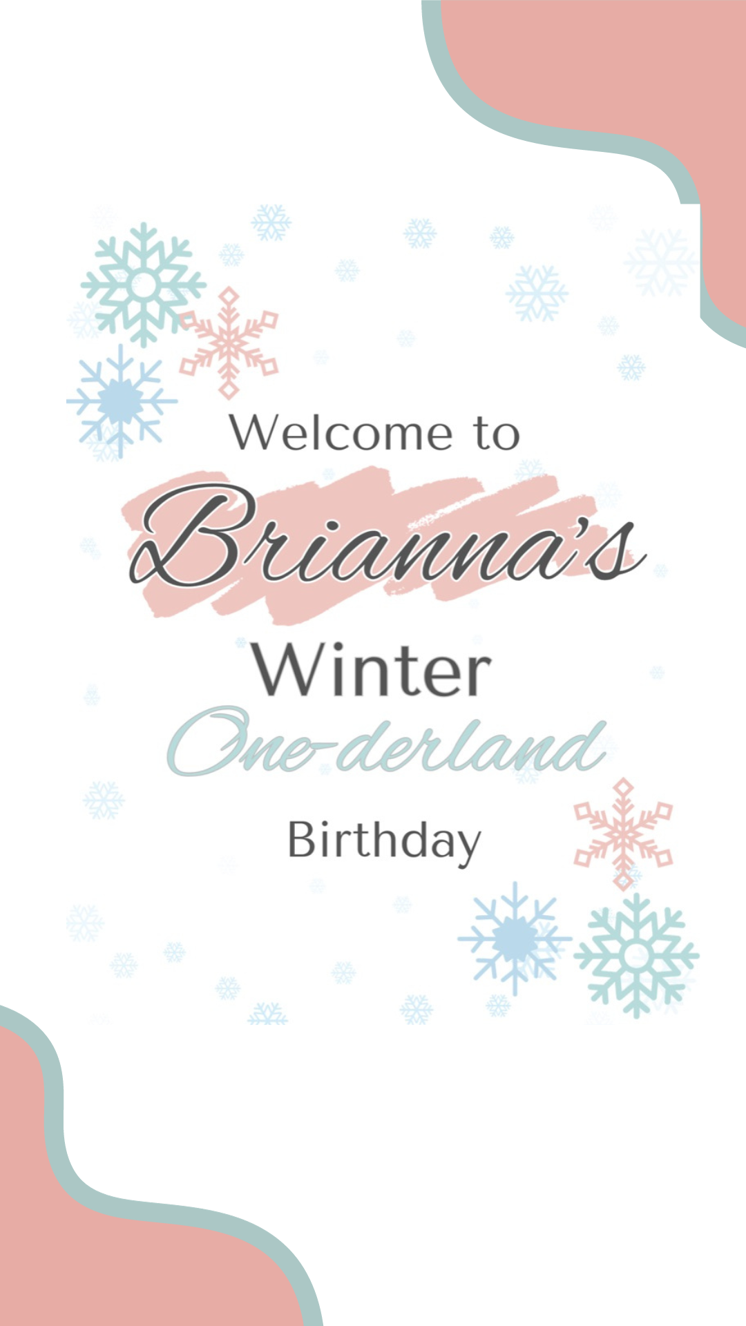 Winter Onederland Welcome Sign