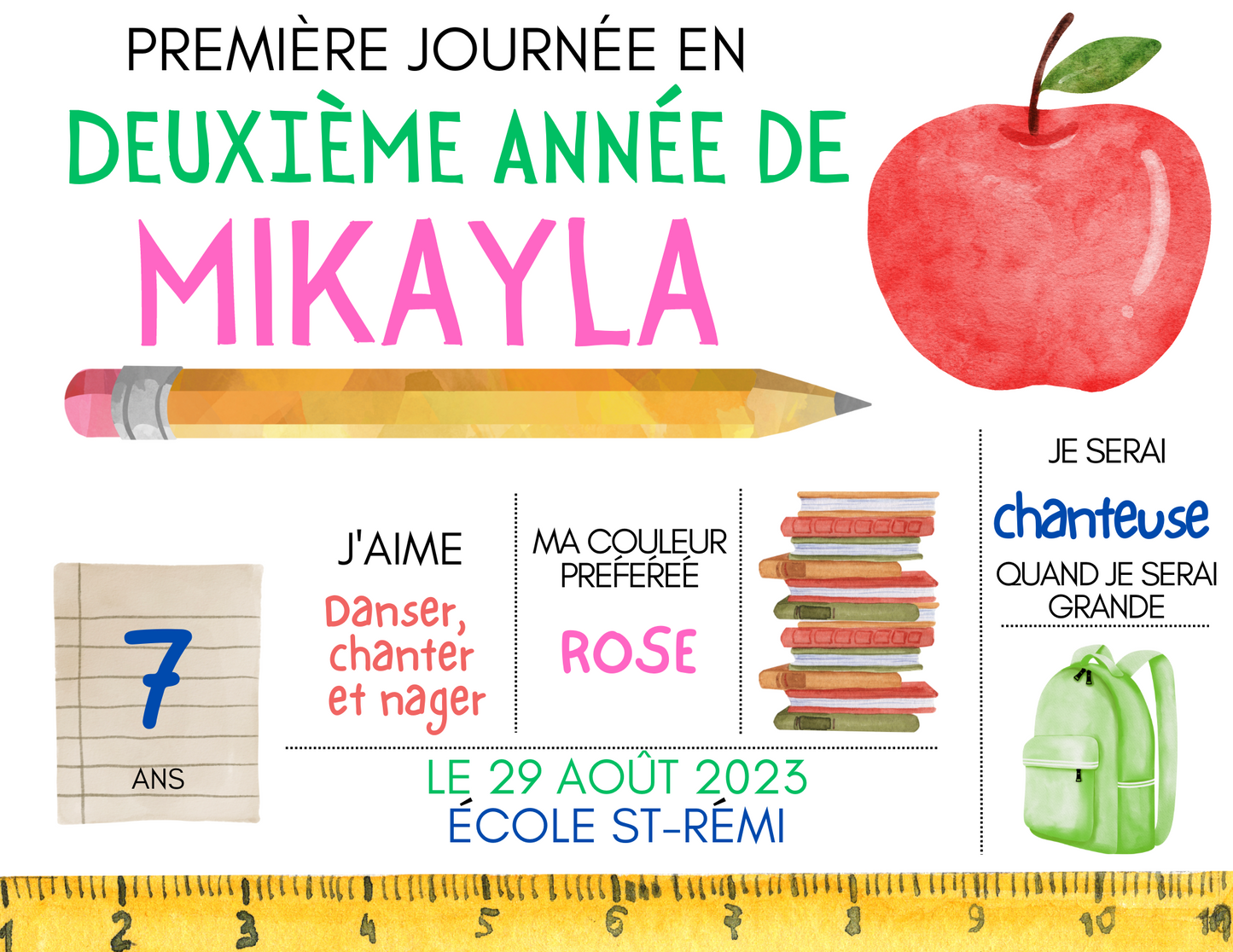 First Day of School Poster - French