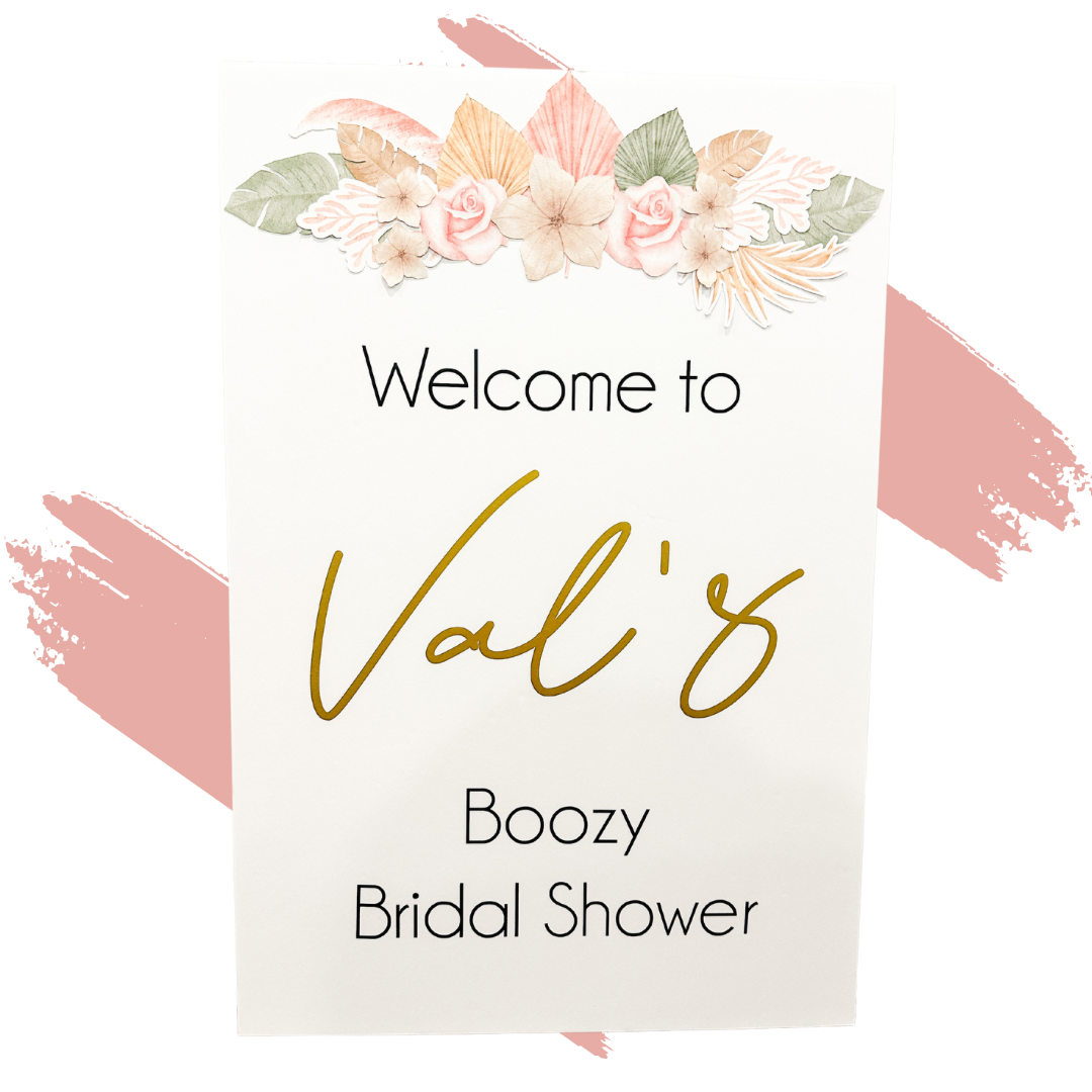 Boho Floral Welcome Sign