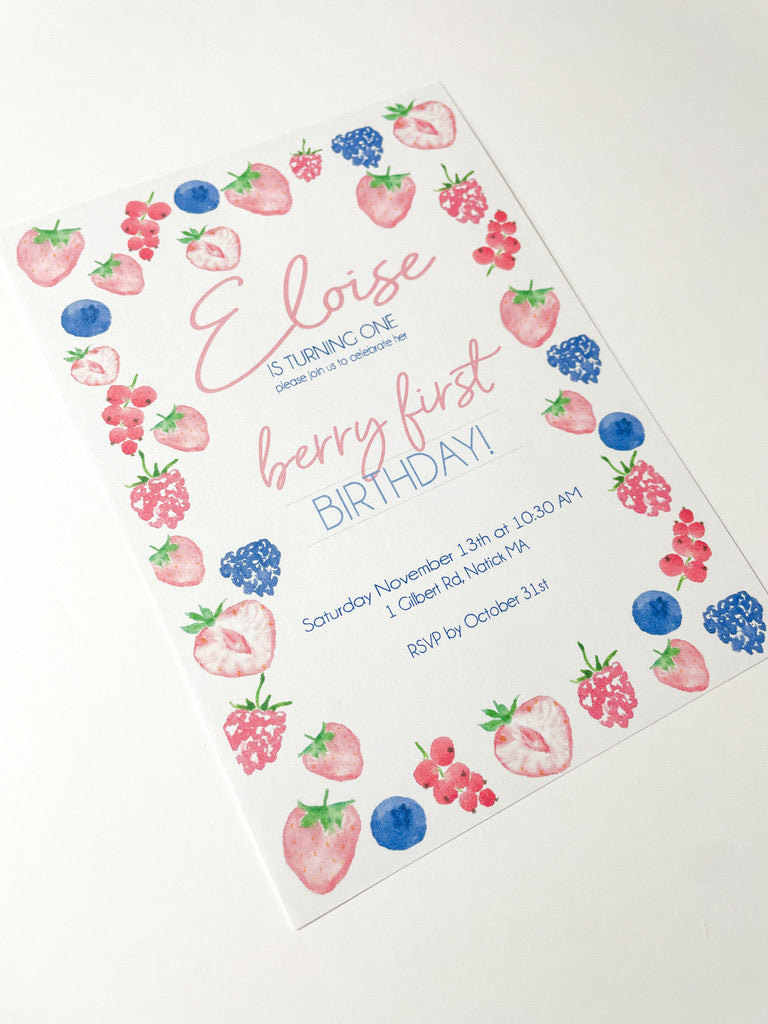 Berry First Birthday Invitation