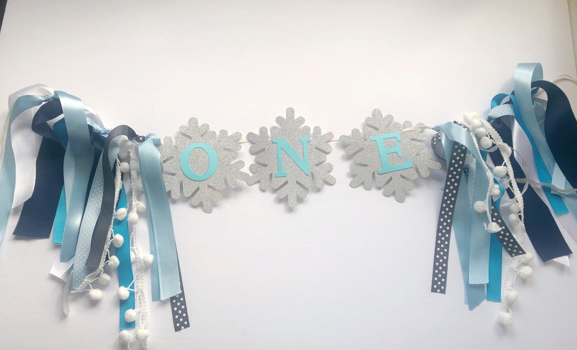 Winter Onederland High Chair Banner