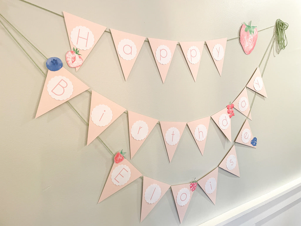 Berry First Birthday Banner