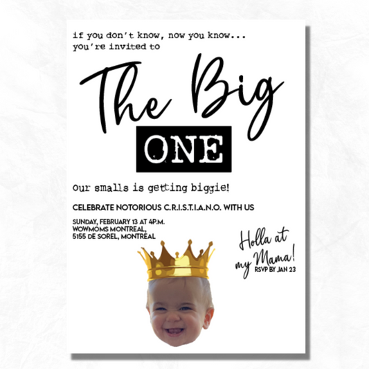 B.I.G. FIrst Birthday Invitation