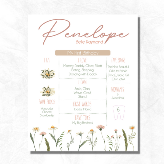 Daisies Wilflowers Milestone Poster