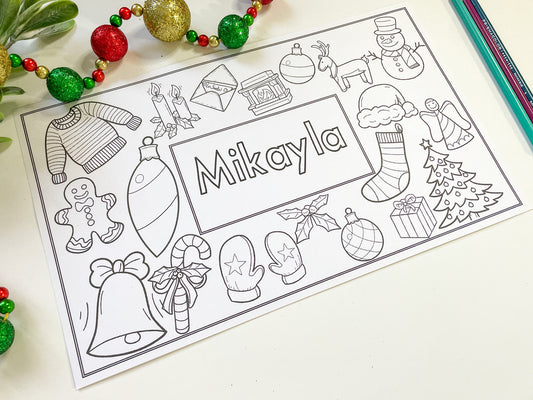 Christmas Coloring Placemat