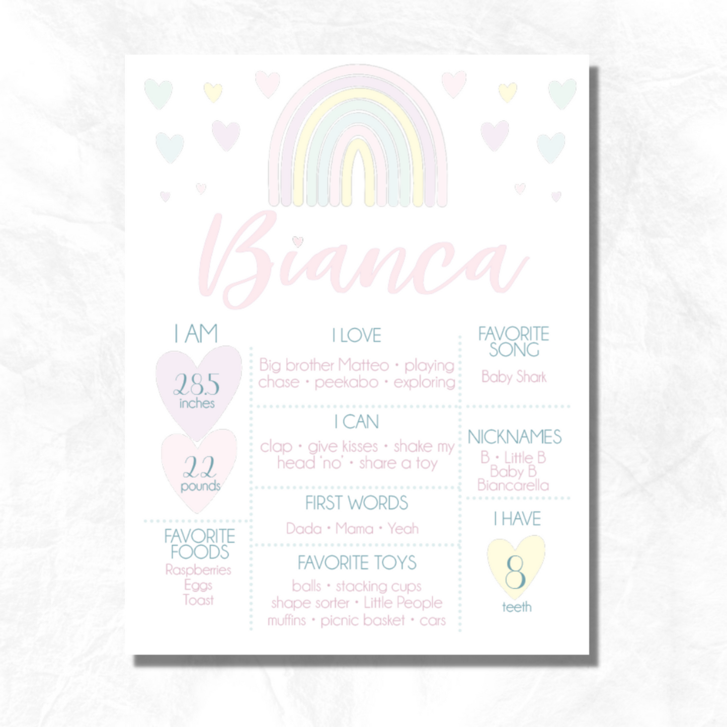 Pastel Rainbow Milestone Poster