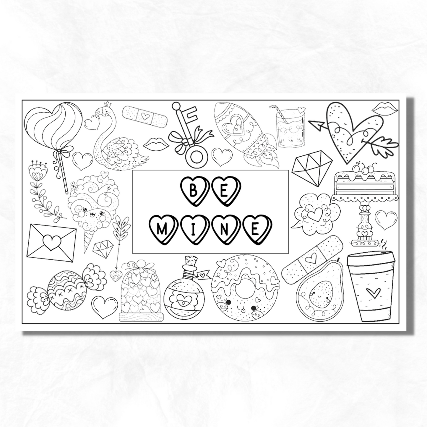 Valentine Coloring Placemat