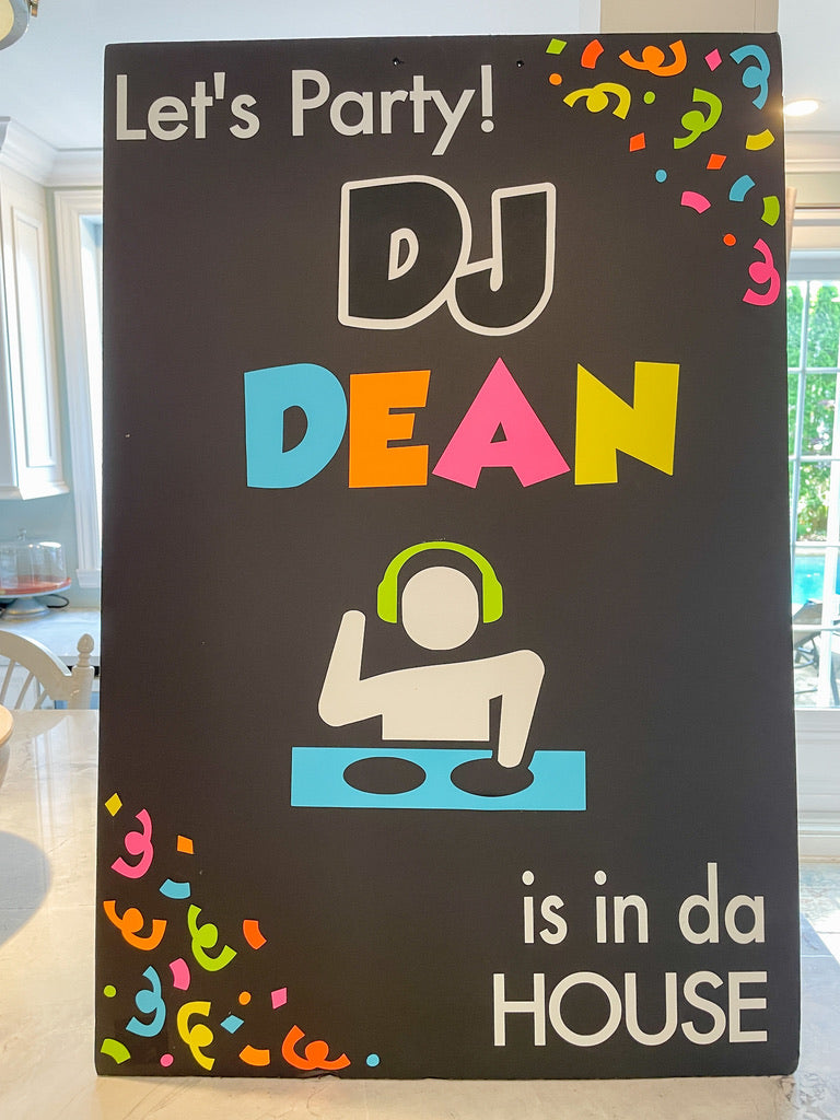 DJ Birthday Sign