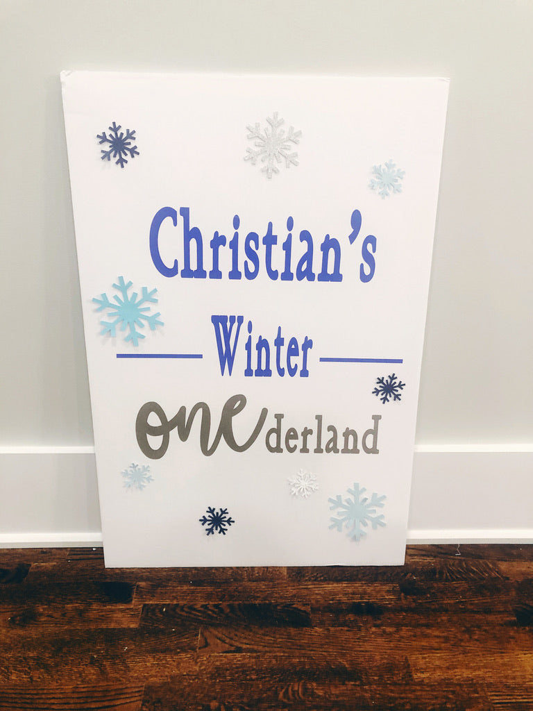 Winter Onederland Welcome Sign