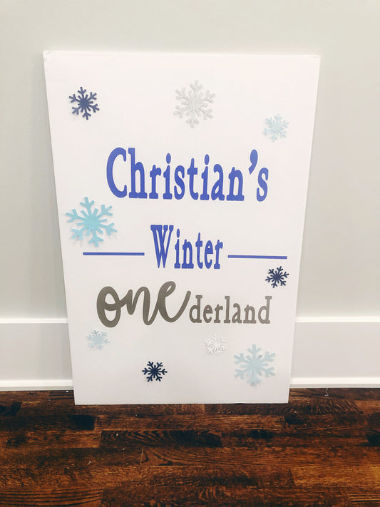 Winter Onederland Welcome Sign