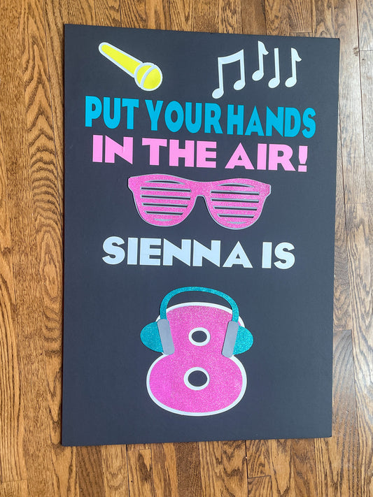 DJ, Music Birthday Sign