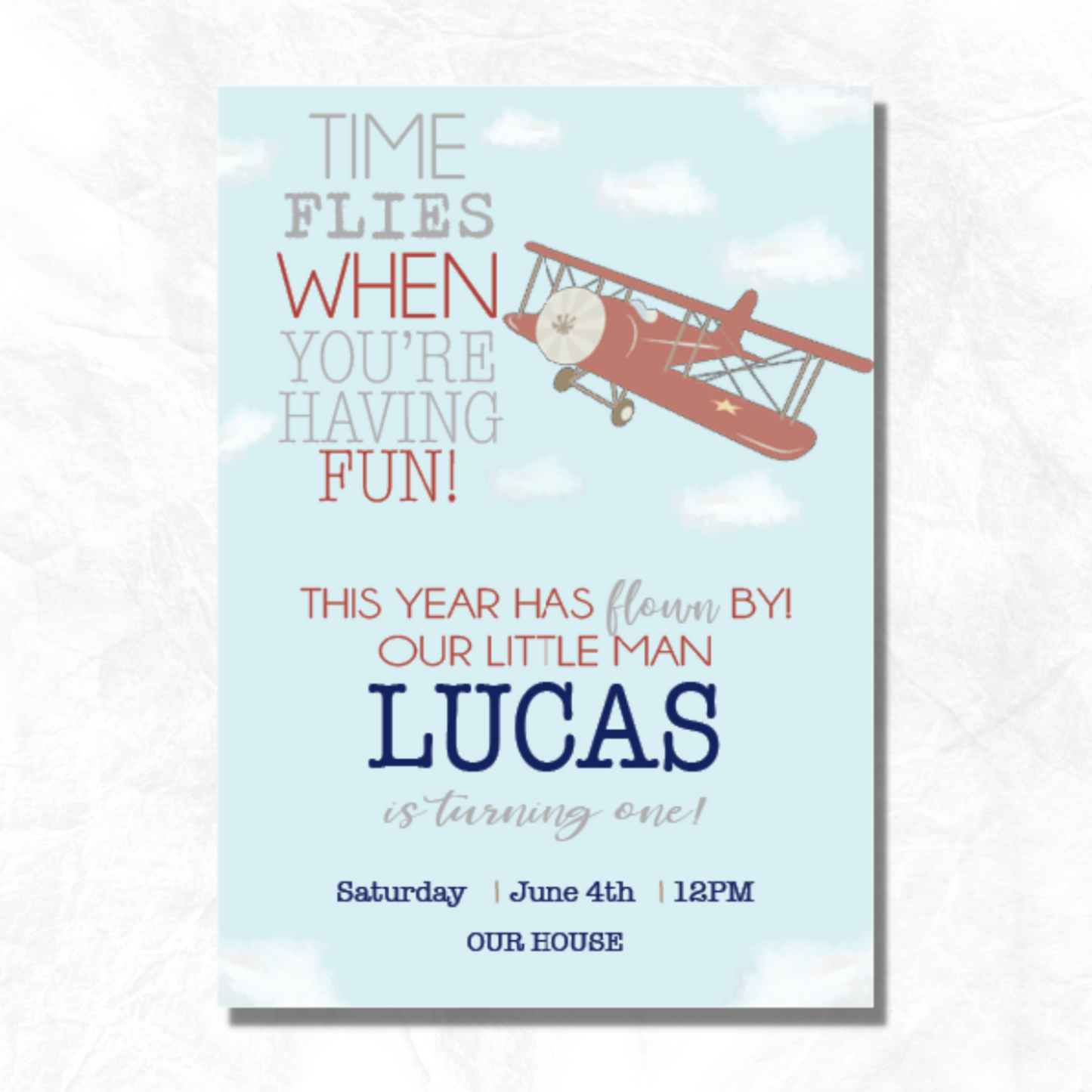 Time Flies Invitation