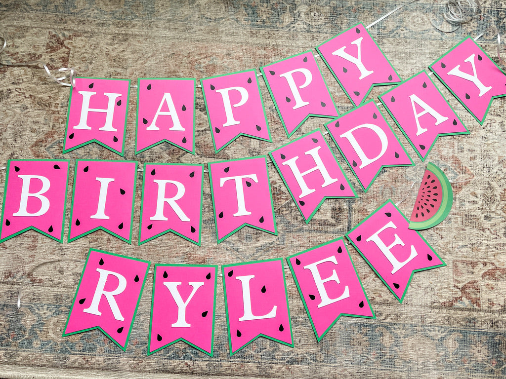 Watermelon Birthday Banner