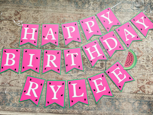 Watermelon Birthday Banner