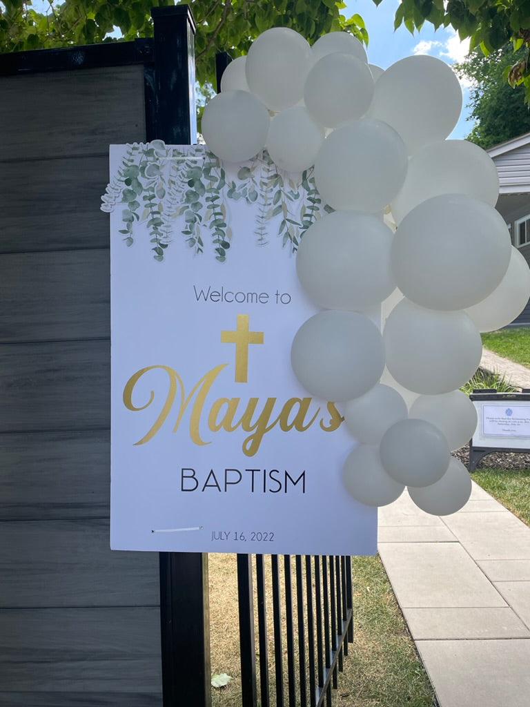 Communion, Baptism, Confirmation Greenery Welcome Sign