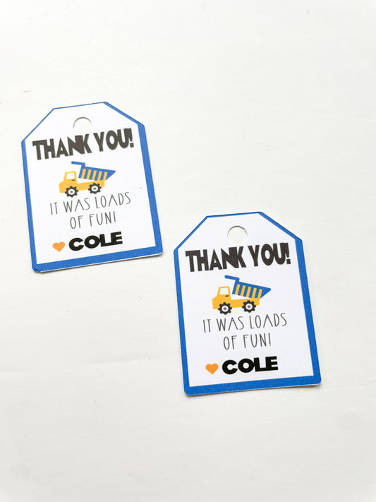 Construction Thank You Tags