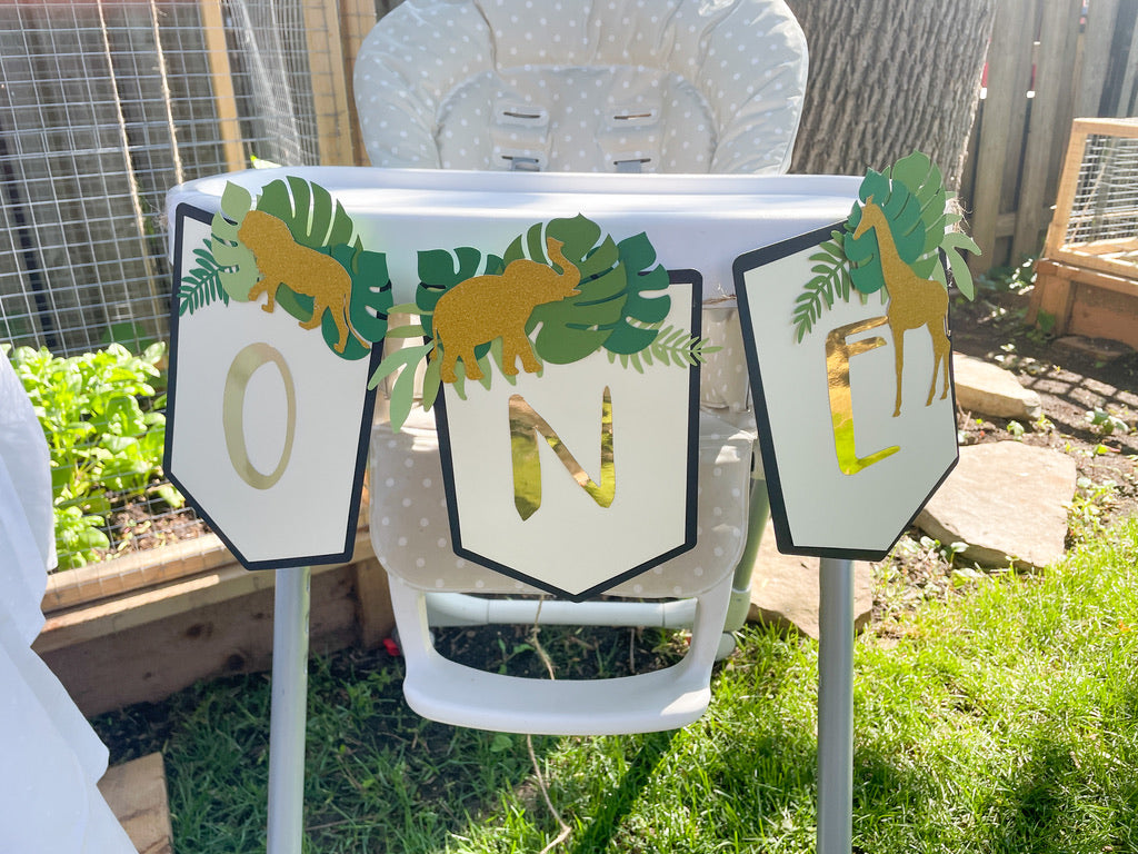 Safari, Jungle Wild One High Chair Banner