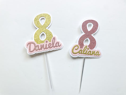 Mini Age and name Cupcake Toppers