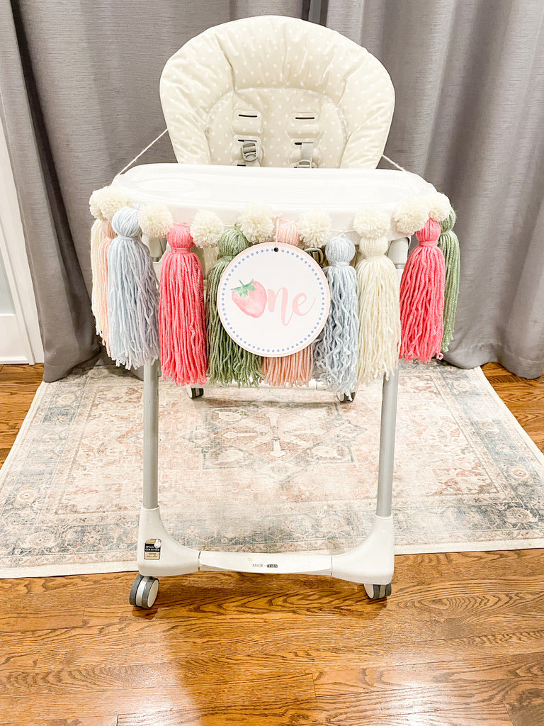 Berry First Birthday High Chair Banner