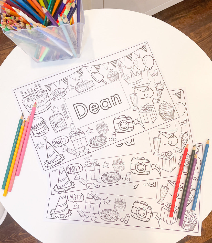 Birthday Coloring Placemat