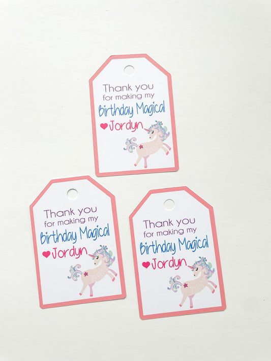 Unicorn Thank You Tags